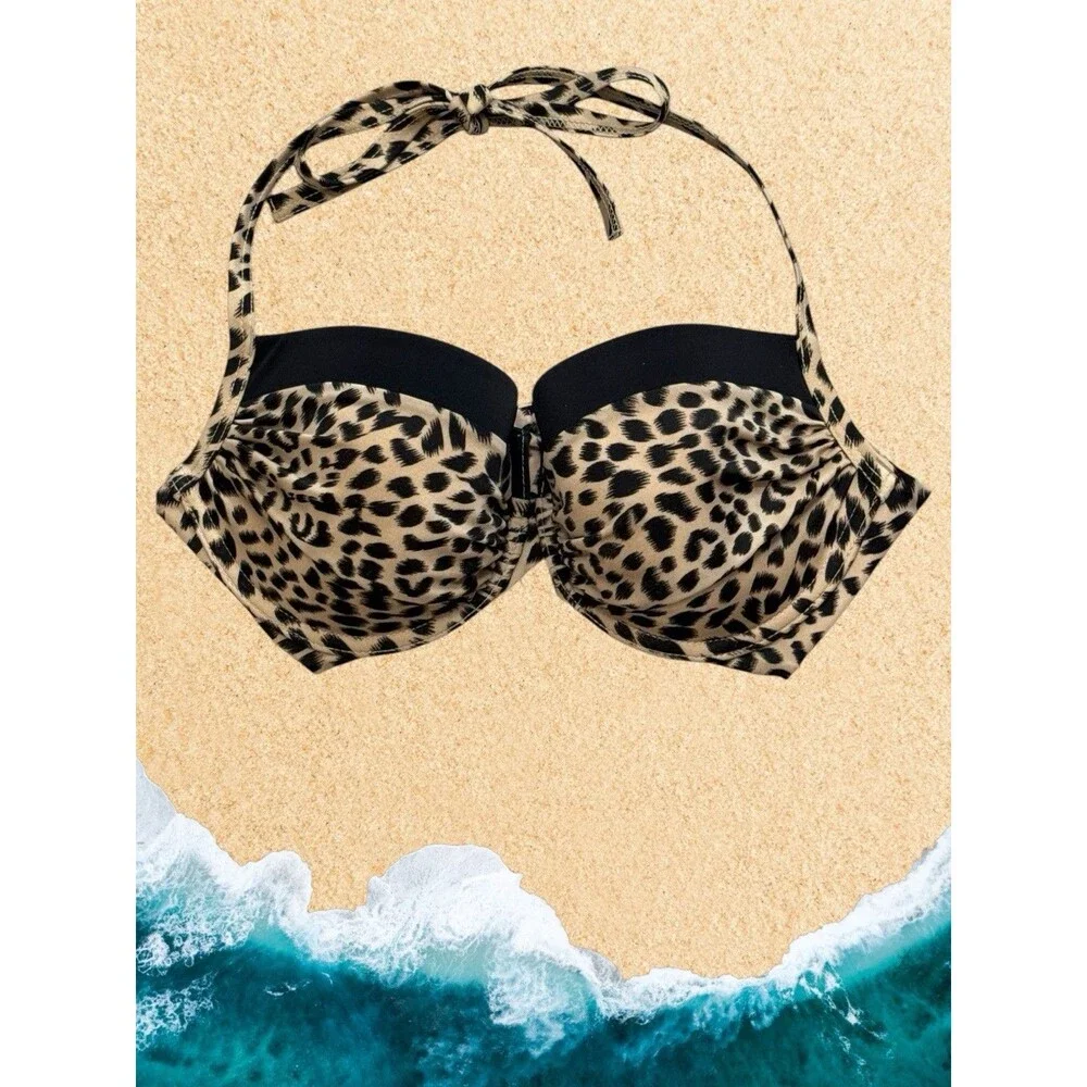 Victorias Secret Leopard Animal Push Up Bikini Top‎ 34 C
